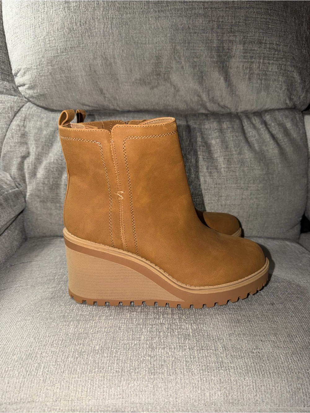 Torrid Tan Wedge Ankle Boots - Casual Platform